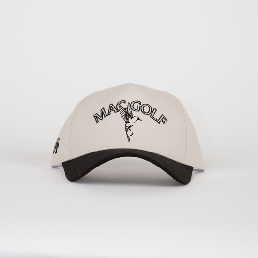 Black & Cream Birdie Snapback