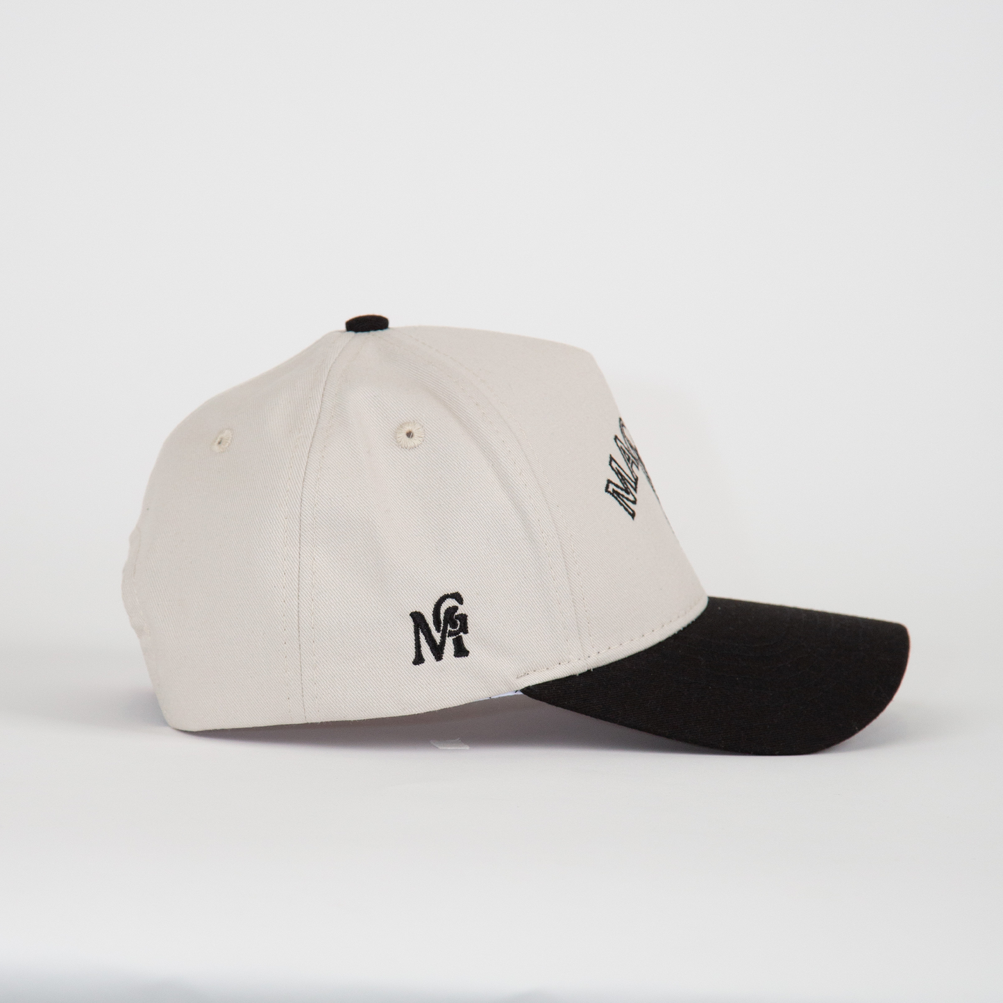 Black & Cream Birdie Snapback